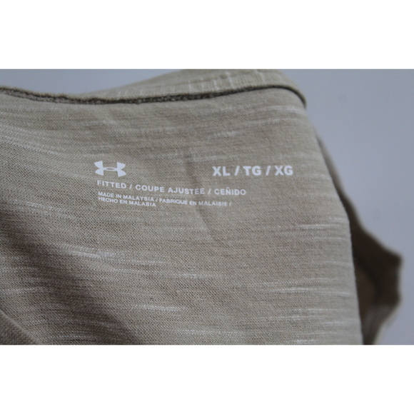 Under armour Women Tan Tee Shirt Fitted Runnning Size XL - Picture 2 of 8
